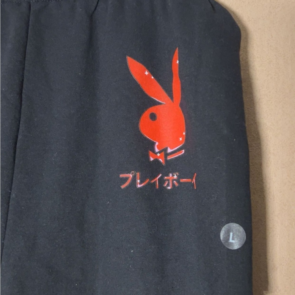 PLAYBOY Black Joggers with Red Accent